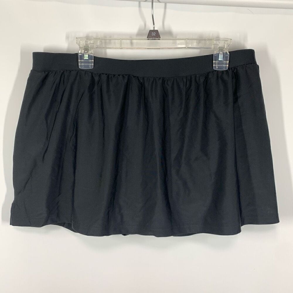 Ocean Dreams Signature Women's Elastic Waist Mini Swimsuit Skirt Black Size 22
